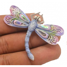 Zilveren Kettinghanger Bonecarved Dragonfly